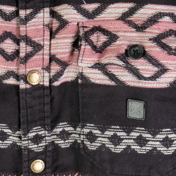 Roark Shacket Womens Medium Black Pink Shirt Jacket Southwestern Classic Fit - Picture 3 of 9